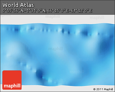 Physical 3D Map of the Area around 1° 13' 33" N, 67° 13' 29" E