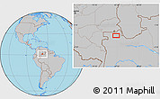Gray Location Map of the area around 1° 13' 33" N, 67° 55' 30" W