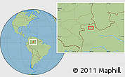 Savanna Style Location Map of the area around 1° 13' 33" N, 67° 55' 30" W