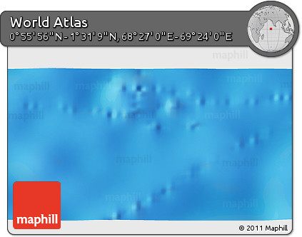 Physical 3D Map of the Area around 1° 13' 33" N, 68° 55' 30" E