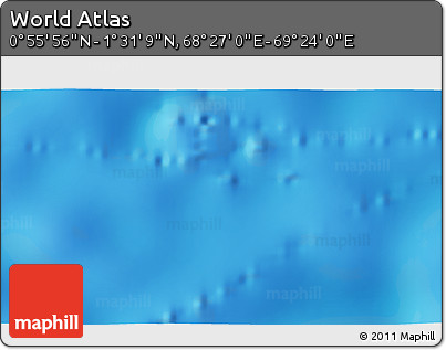 Physical 3D Map of the Area around 1° 13' 33" N, 68° 55' 30" E