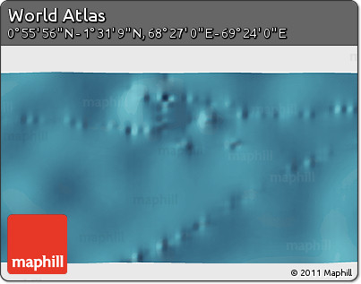 Satellite 3D Map of the Area around 1° 13' 33" N, 68° 55' 30" E