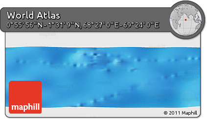 Physical Panoramic Map of the Area around 1° 13' 33" N, 68° 55' 30" E