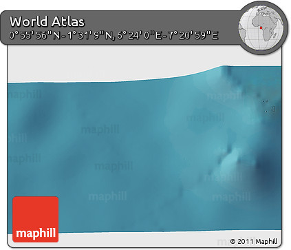 Satellite 3D Map of the Area around 1° 13' 33" N, 6° 52' 30" E