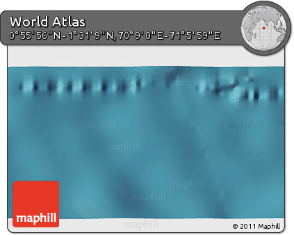 Satellite 3D Map of the Area around 1° 13' 33" N, 70° 37' 30" E