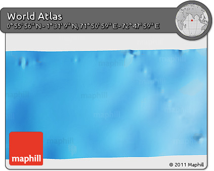 Shaded Relief 3D Map of the Area around 1° 13' 33" N, 72° 19' 29" E