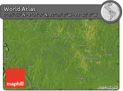 Satellite Map of the Area around 1° 13' 33" N, 72° 10' 30" W