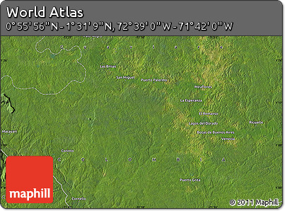 Satellite Map of the Area around 1° 13' 33" N, 72° 10' 30" W