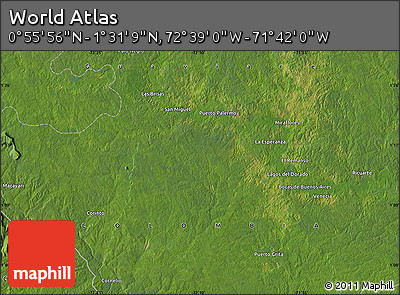 Satellite Map of the Area around 1° 13' 33" N, 72° 10' 30" W