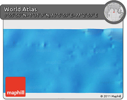 Shaded Relief 3D Map of the Area around 1° 13' 33" N, 76° 34' 29" E