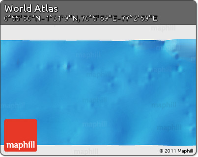 Shaded Relief 3D Map of the Area around 1° 13' 33" N, 76° 34' 29" E