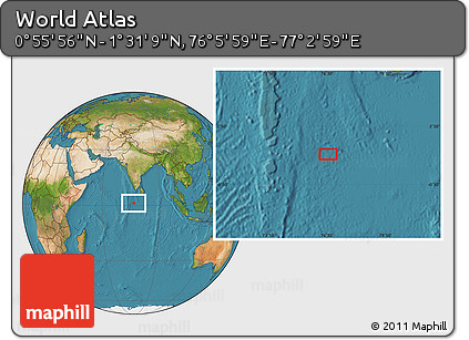 Satellite Location Map of the Area around 1° 13' 33" N, 76° 34' 29" E