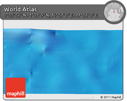 Physical 3D Map of the Area around 1° 13' 33" N, 77° 25' 30" E
