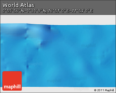 Physical 3D Map of the Area around 1° 13' 33" N, 77° 25' 30" E