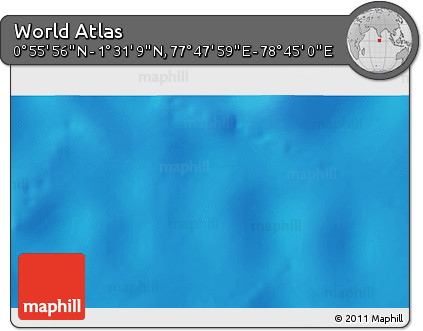 Shaded Relief 3D Map of the Area around 1° 13' 33" N, 78° 16' 30" E