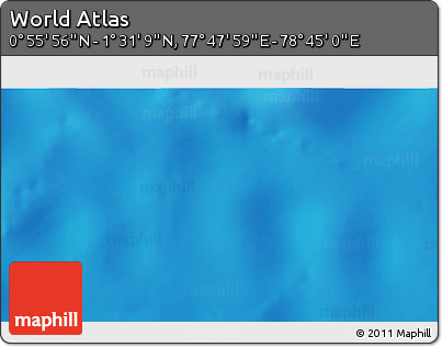 Shaded Relief 3D Map of the Area around 1° 13' 33" N, 78° 16' 30" E