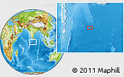 Physical Location Map of the area around 1° 13' 33" N, 78° 16' 30" E