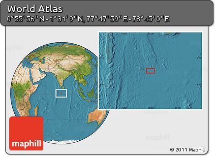 Satellite Location Map of the Area around 1° 13' 33" N, 78° 16' 30" E
