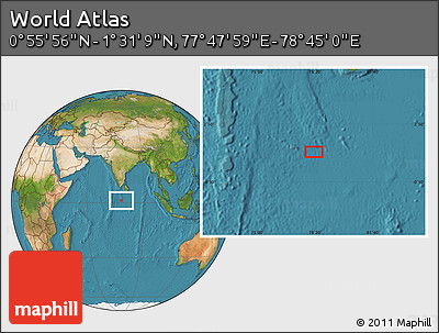 Satellite Location Map of the Area around 1° 13' 33" N, 78° 16' 30" E