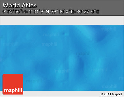 Physical 3D Map of the Area around 1° 13' 33" N, 79° 58' 29" E