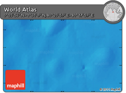 Physical Map of the Area around 1° 13' 33" N, 80° 49' 29" E