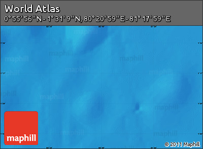 Physical Map of the Area around 1° 13' 33" N, 80° 49' 29" E