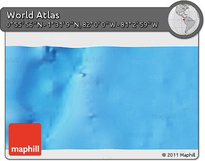 Physical 3D Map of the Area around 1° 13' 33" N, 81° 31' 30" W