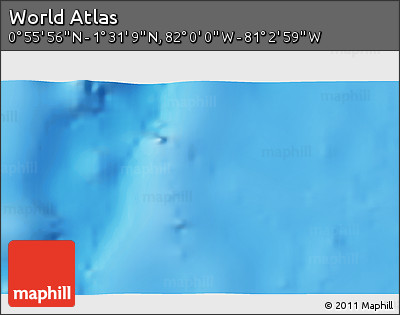 Physical 3D Map of the Area around 1° 13' 33" N, 81° 31' 30" W