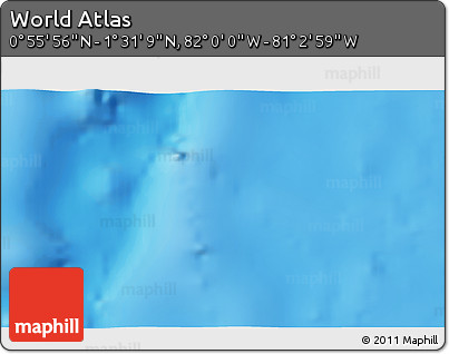 Physical 3D Map of the Area around 1° 13' 33" N, 81° 31' 30" W