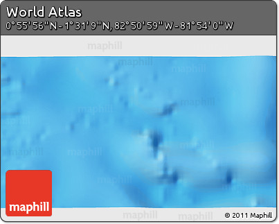 Physical 3D Map of the Area around 1° 13' 33" N, 82° 22' 30" W
