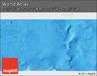 Political 3D Map of the Area around 1° 13' 33" N, 83° 13' 29" W