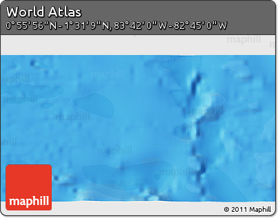 Political 3D Map of the Area around 1° 13' 33" N, 83° 13' 29" W