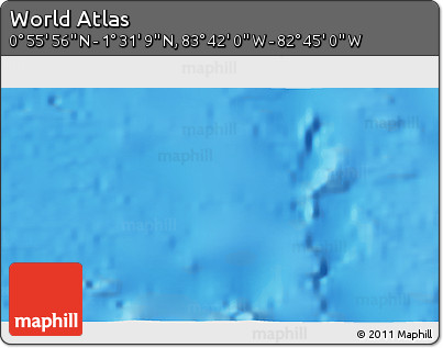 Shaded Relief 3D Map of the Area around 1° 13' 33" N, 83° 13' 29" W