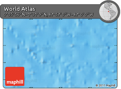 Shaded Relief Map of the Area around 1° 13' 33" N, 87° 28' 29" W