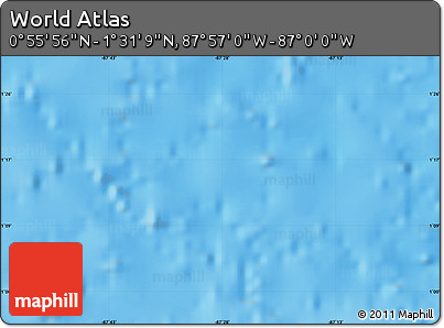 Shaded Relief Map of the Area around 1° 13' 33" N, 87° 28' 29" W