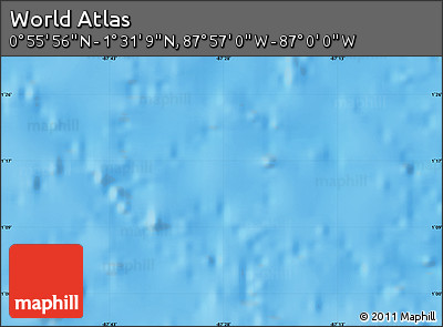 Shaded Relief Map of the Area around 1° 13' 33" N, 87° 28' 29" W