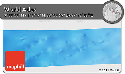 Physical Panoramic Map of the Area around 1° 13' 33" N, 89° 19' 29" E