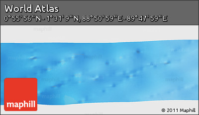 Physical Panoramic Map of the Area around 1° 13' 33" N, 89° 19' 29" E