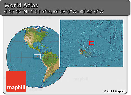 Satellite Location Map of the Area around 1° 13' 33" N, 89° 10' 30" W