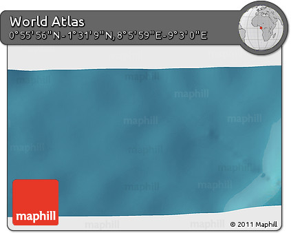Satellite 3D Map of the Area around 1° 13' 33" N, 8° 34' 29" E