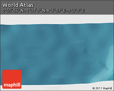 Satellite 3D Map of the Area around 1° 13' 33" N, 8° 34' 29" E