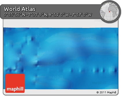 Physical 3D Map of the Area around 1° 13' 33" N, 8° 25' 30" W