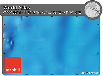 Physical Map of the Area around 1° 13' 33" N, 91° 1' 30" E
