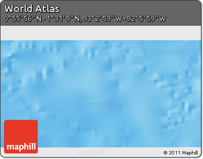 Physical 3D Map of the Area around 1° 13' 33" N, 92° 34' 29" W
