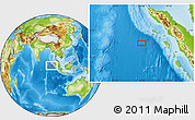 Physical Location Map of the area around 1° 13' 33" N, 94° 25' 30" E