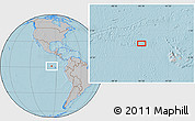 Gray Location Map of the area around 1° 13' 33" N, 95° 7' 30" W, hill shading