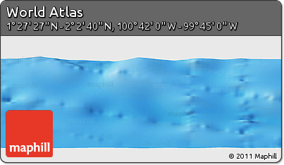 Shaded Relief Panoramic Map of the Area around 1° 45' 3" N, 100° 13' 29" W