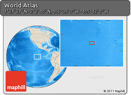Shaded Relief Location Map of the Area around 1° 45' 3" N, 106° 10' 30" W
