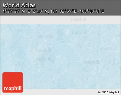 Physical 3D Map of the Area around 1° 45' 3" N, 108° 1' 30" E