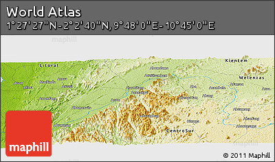Physical Panoramic Map of the Area around 1° 45' 3" N, 10° 16' 30" E